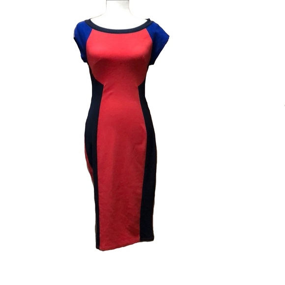 BEWARE | COLORBLOCK BODYCON DRESS | L - Picture 2 of 7